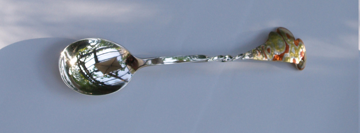 Zilveren lepel met Mokume-gane