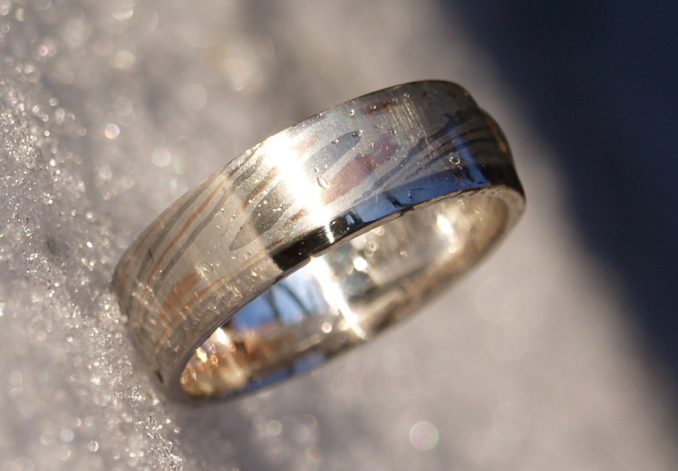 Mokume-gane ring-Palladium-Redgold-Silver.JPG