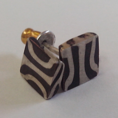 Mokume-gane oorknopjes.jpg