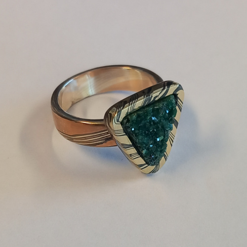 Mokume-gane ring met dioptaas