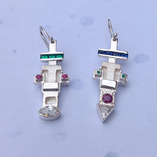 Sterling silver earrings or pendant